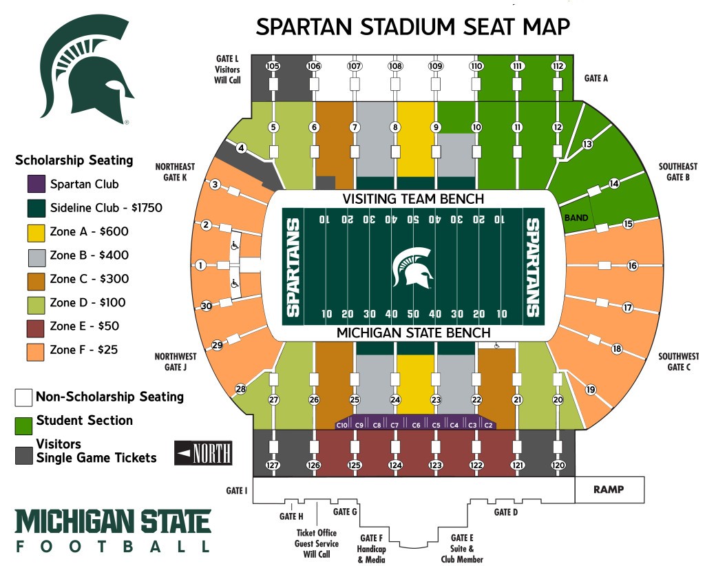 Spartan Football Stadium Seating Chart