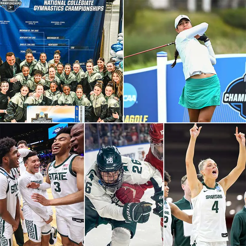 Women's gymnastics team celebrating Big Ten Championship