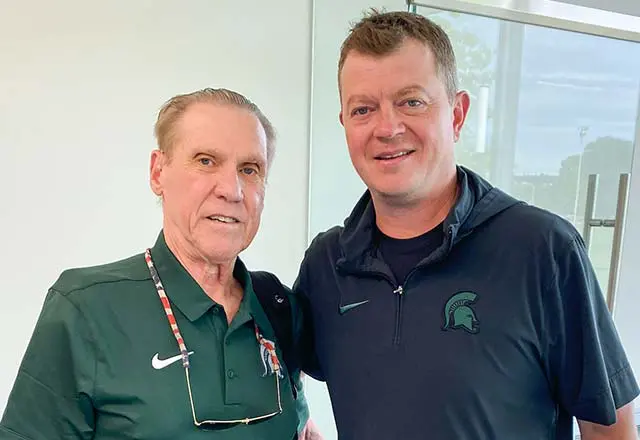 Jim Pasant with MSU hockey head coach