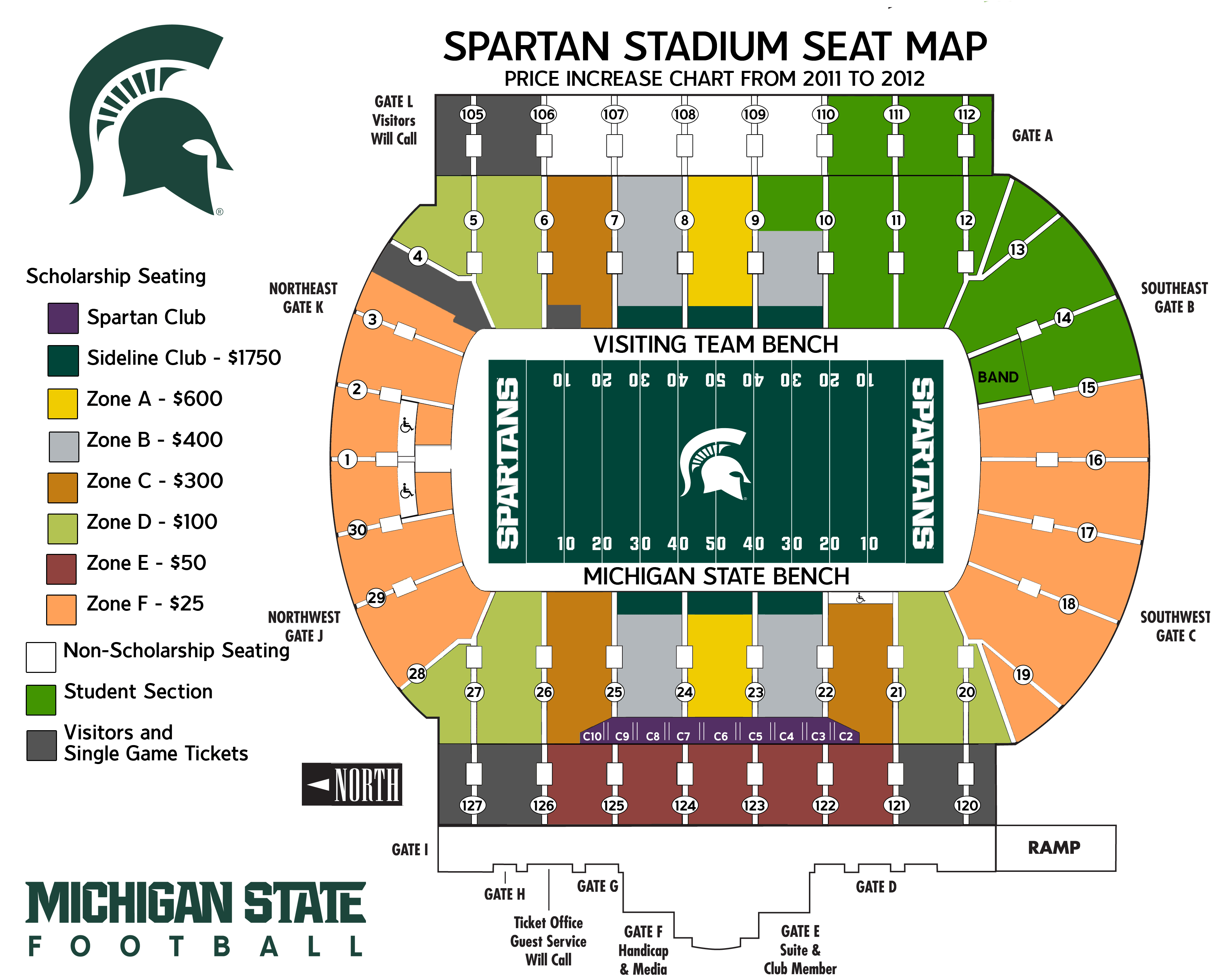 Michigan State Spartan Stadium Seating Chart