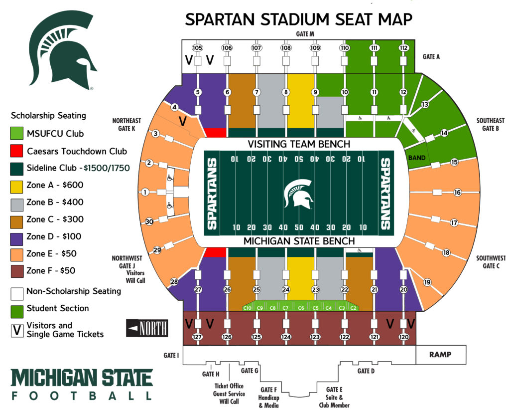 Spartan Stadium ticket map