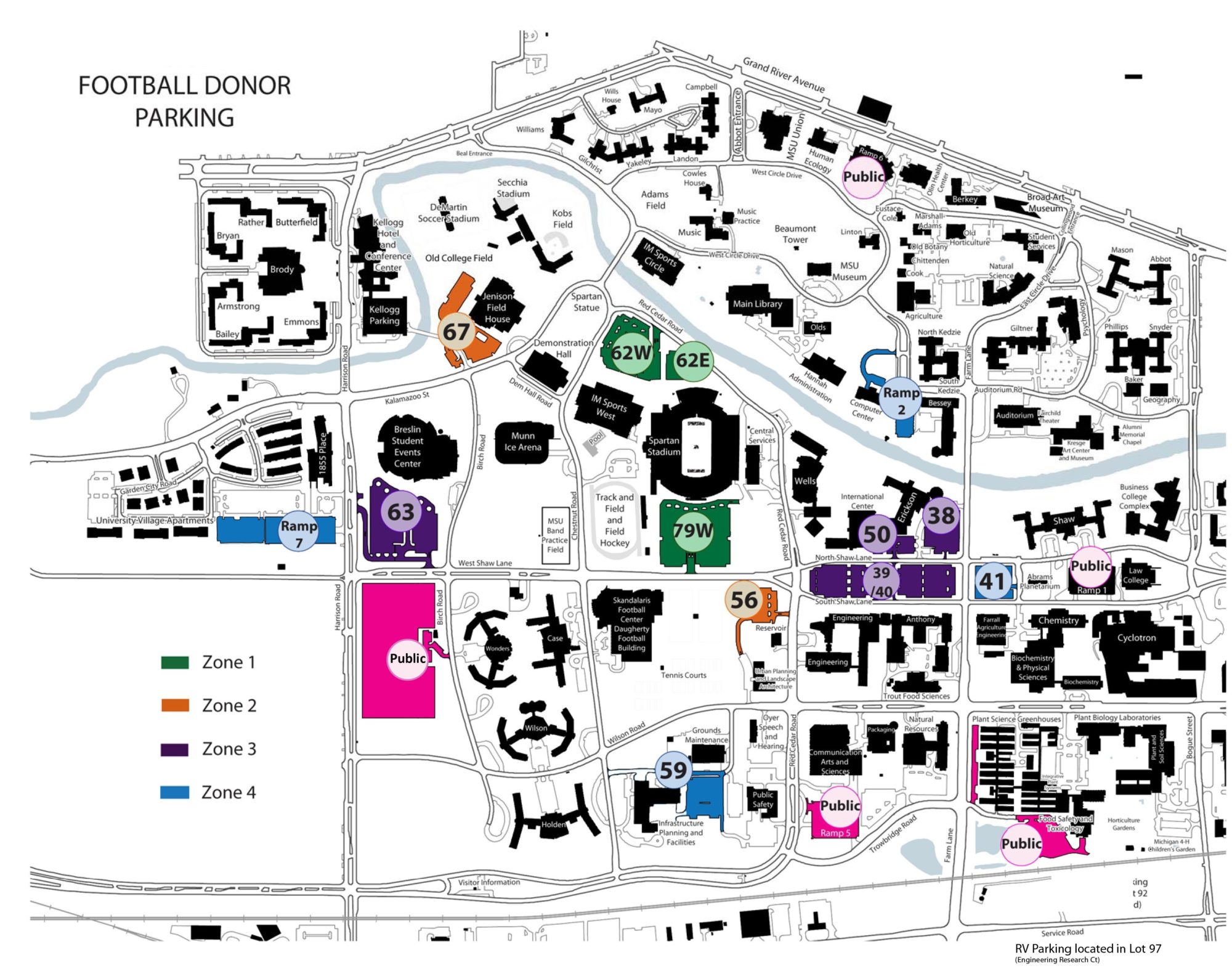 Msu Campus Map Parking Lot